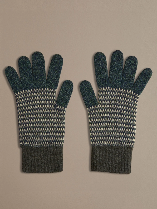 Men's Marl Gloves in Forest Green British Made
