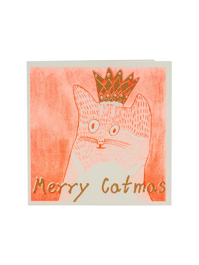 Christmas Greeting Card, Merry Christmas, Cat, Holiday Card, Merry Catmas