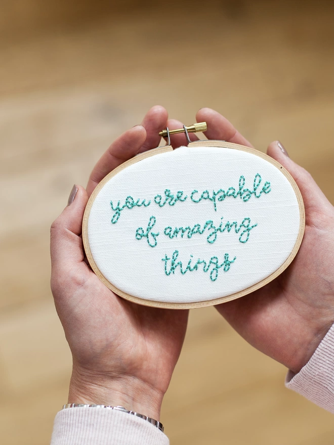 Learn how to stitch your own embroidery hoop 