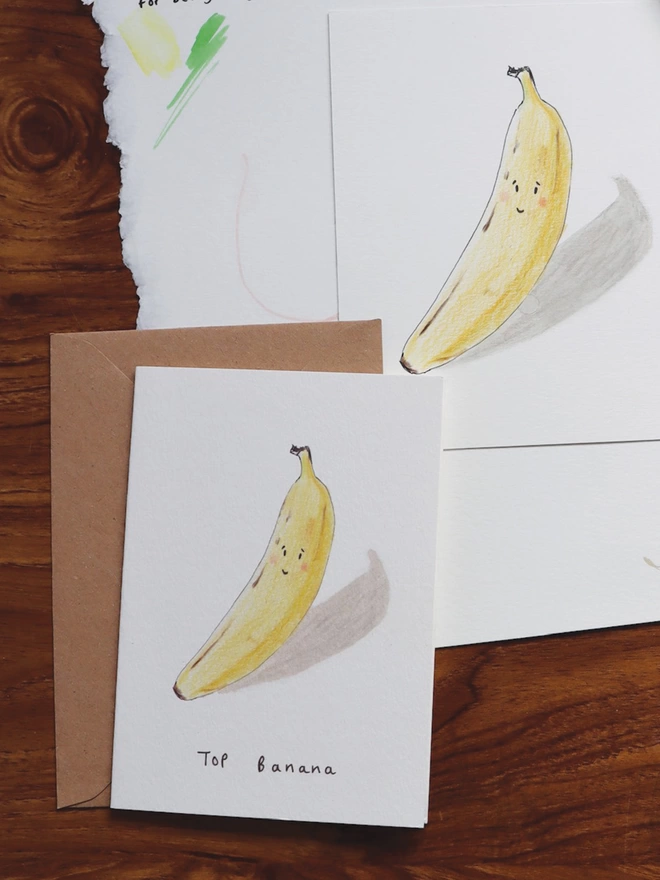 Top Banana illustrated Greeting Card 