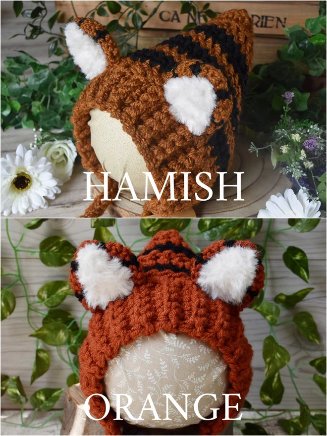 Crochet Tiger bonnets
