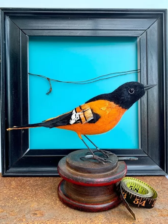 Textile Sculpture Bird ~ Baltimore Oriole