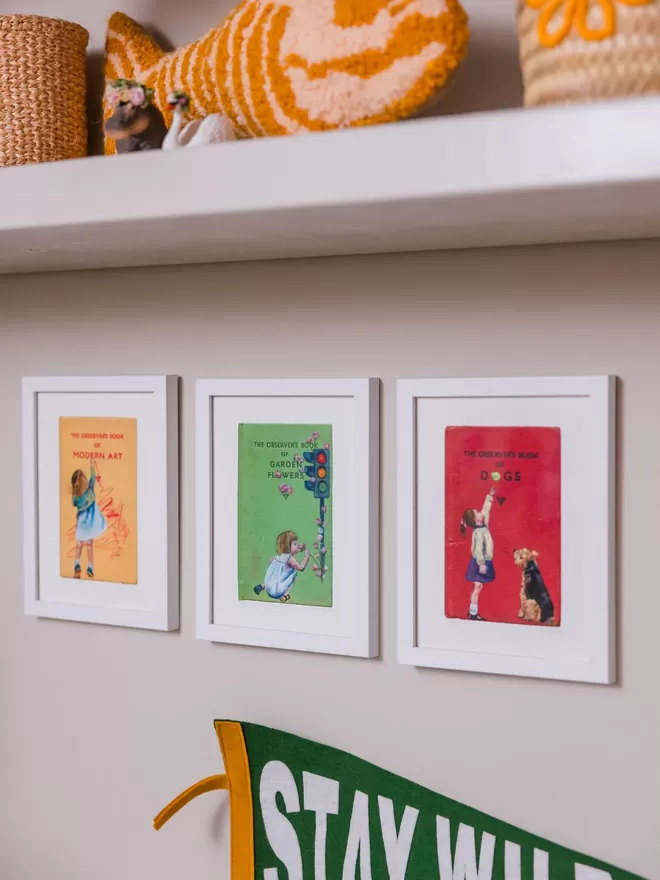 Fine art prints framed in a kids room