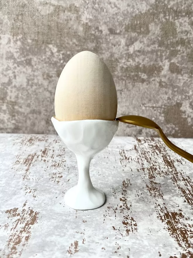 Wonky Egg Cup - White