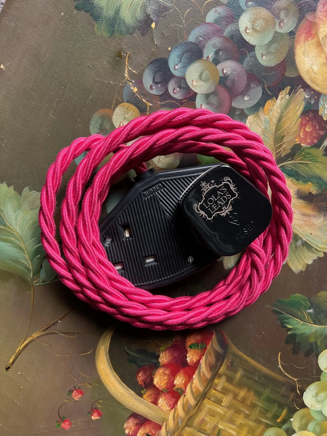 Lola's Leads Raspberry & Black Pink Extension Cable