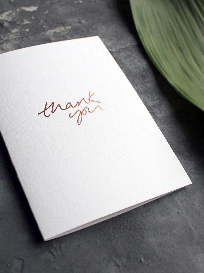'Thank You' Hand Foiled Card