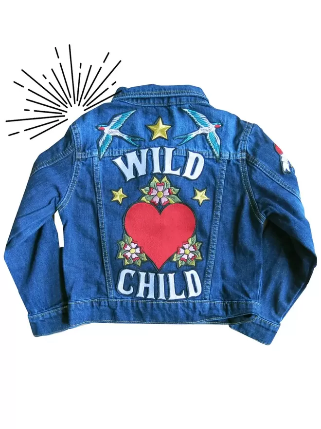 Wild child denim and bone jacket in dark blue.