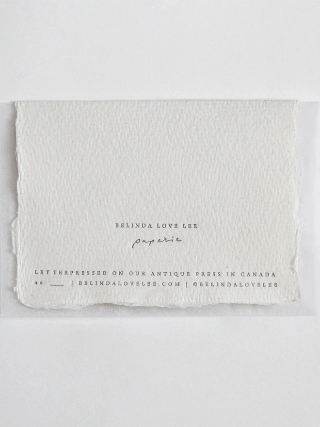 'Love', Letterpress Mini Card 