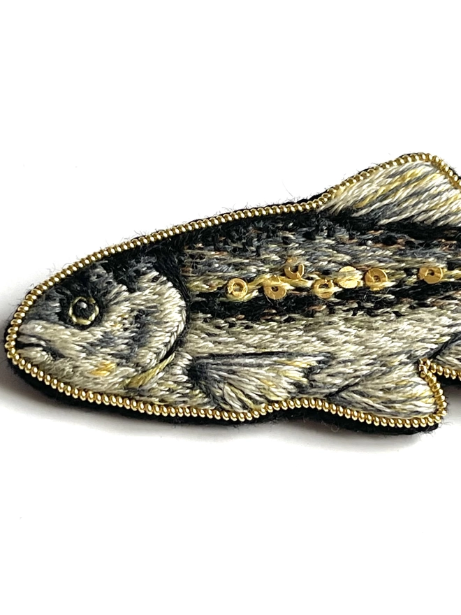Close up of the Minnow Brooch