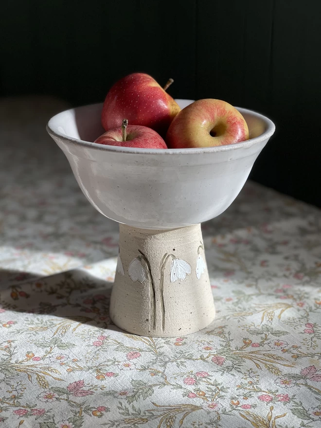pottery bowl, ceramic display bowl, snowdrop dish 