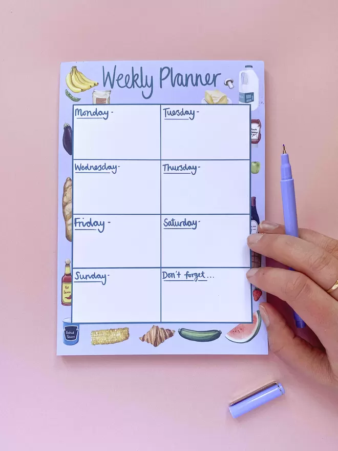 Weekly planner organisation notepad