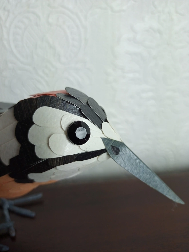 woodpecker paper art sculpture
