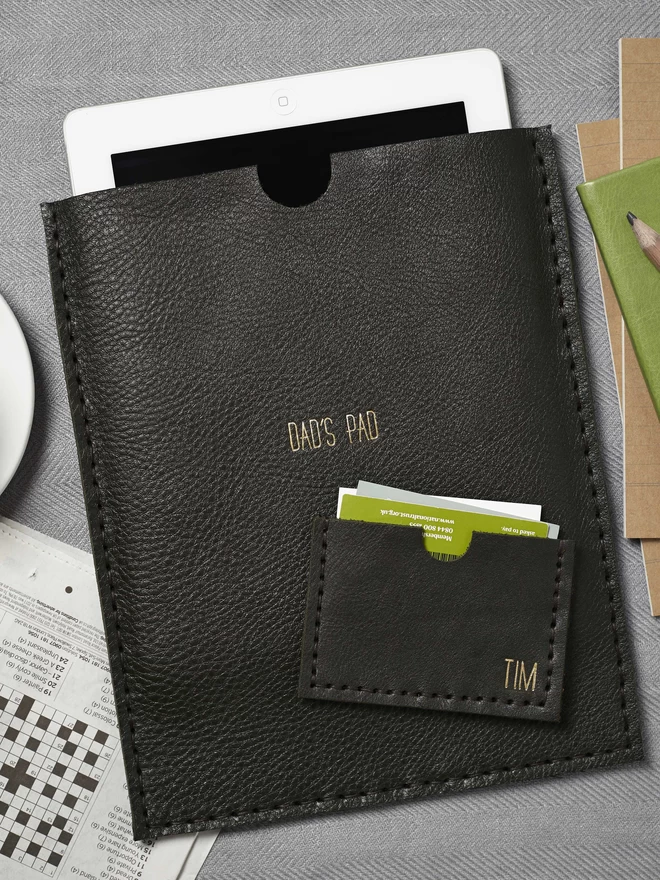 Dark Green Leather with tall font