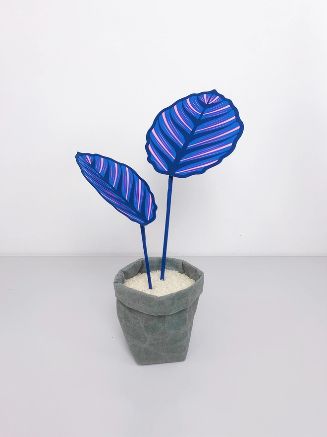 Blue artificial plant by Brazen Botany