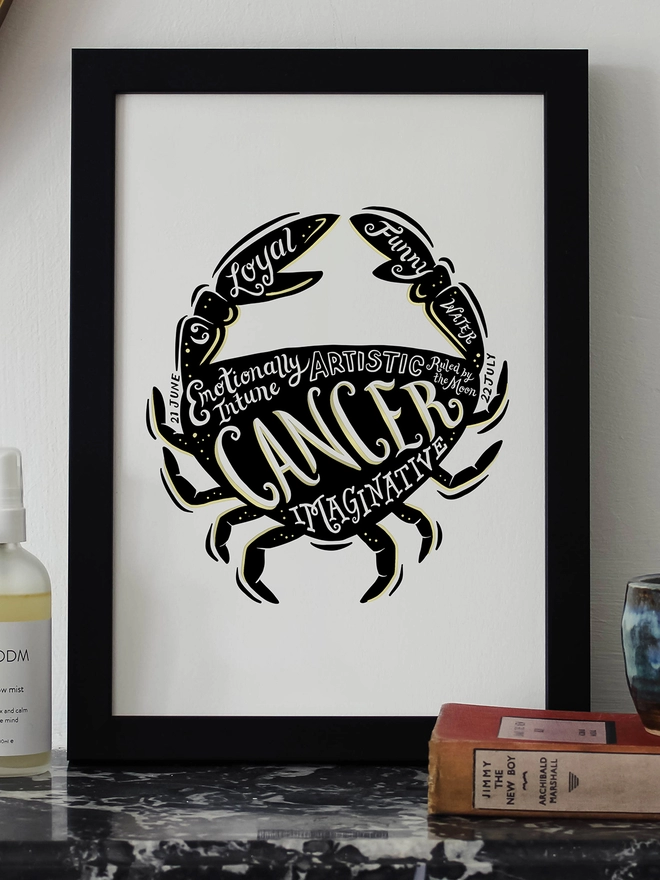 Cancer Star sign zodiac framed print