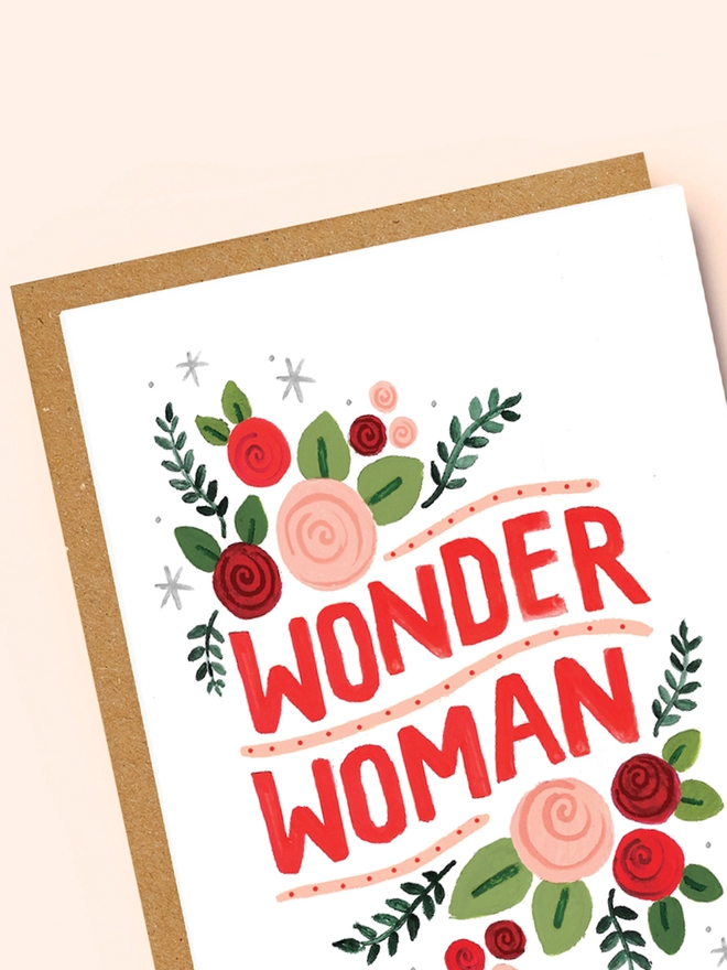 wonder woman card close up