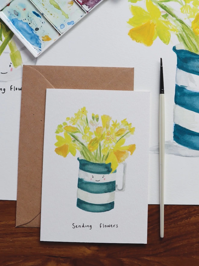 Jug of Daffodils Greeting Card 