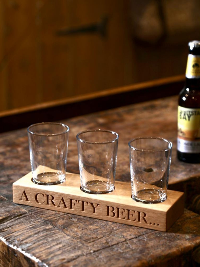 Personalised Oak Beer Tasting Board