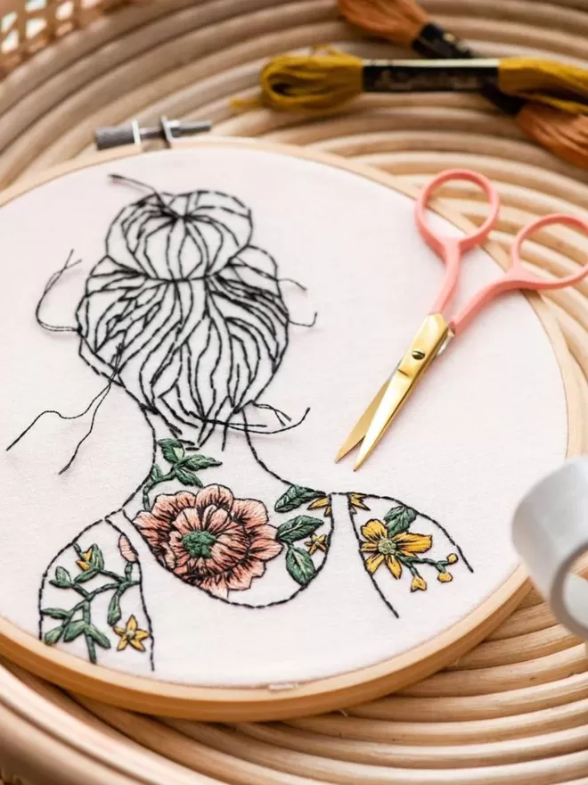Stitch Happy Tattooed Shoulders Modern Embroidery Kit