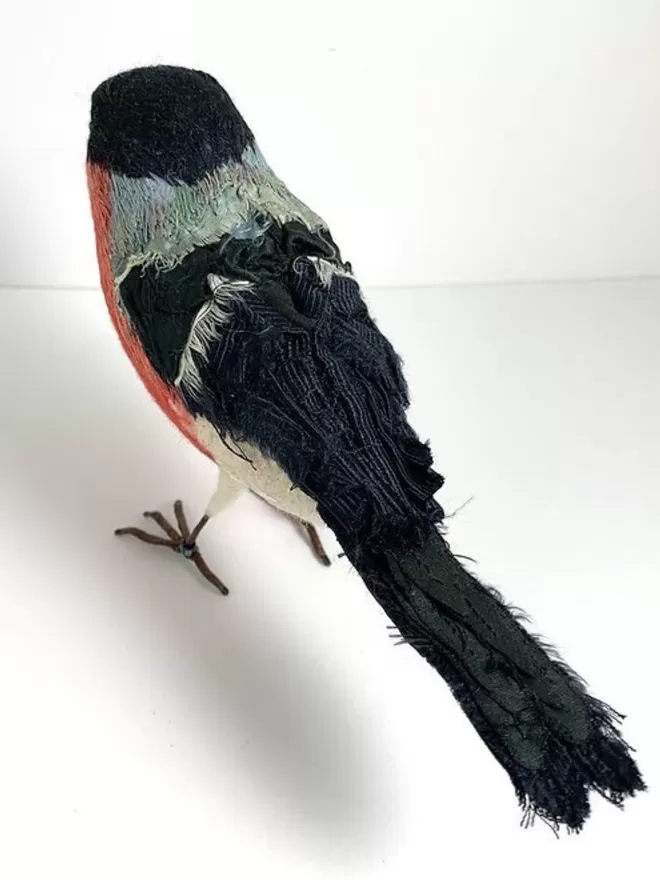 Textile Sculpture Bird ~ Bullfinch