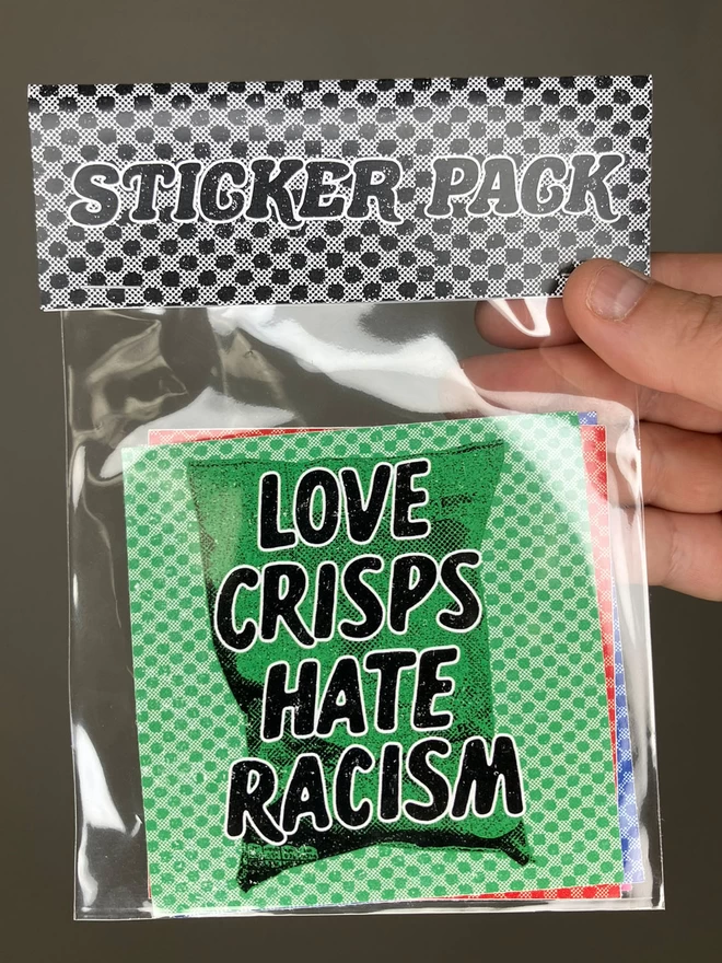 STICKER PACK, Love Crisps, Hate Racism