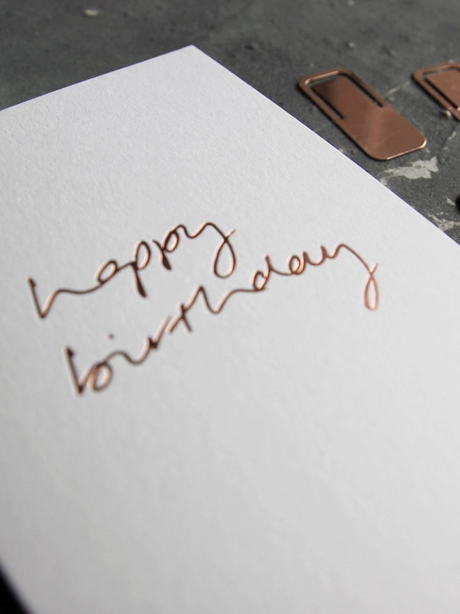 'Happy Birthday' Hand Foiled Card