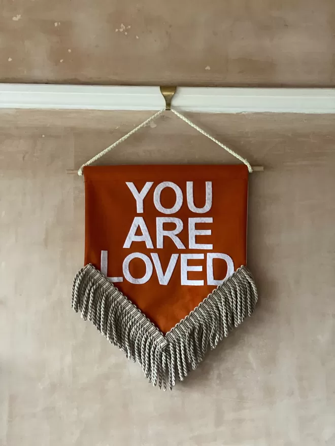 'You Are Loved' Mini Velvet Wall Hanging