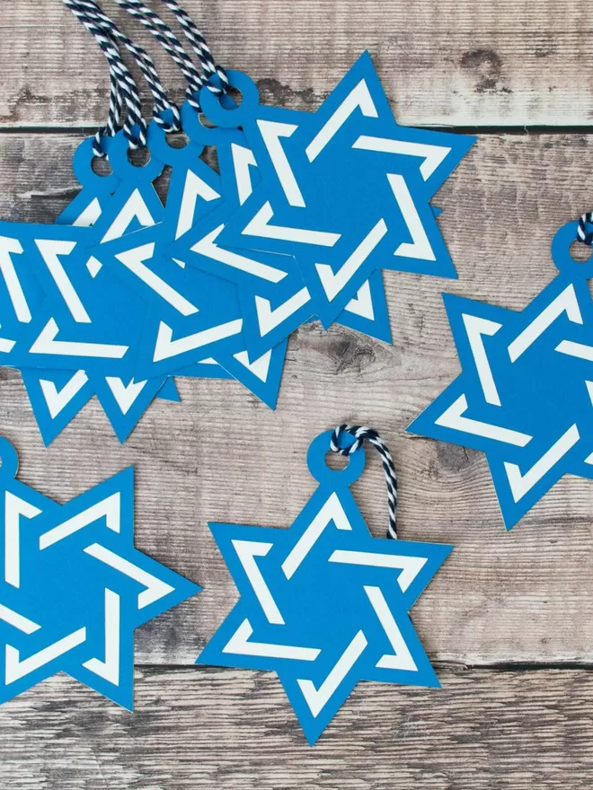 Set of 8 Star of David Hanukkah Gift Tags