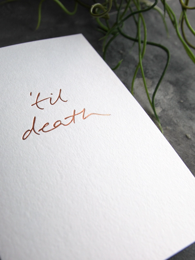 'Til Death' Hand Foiled Card