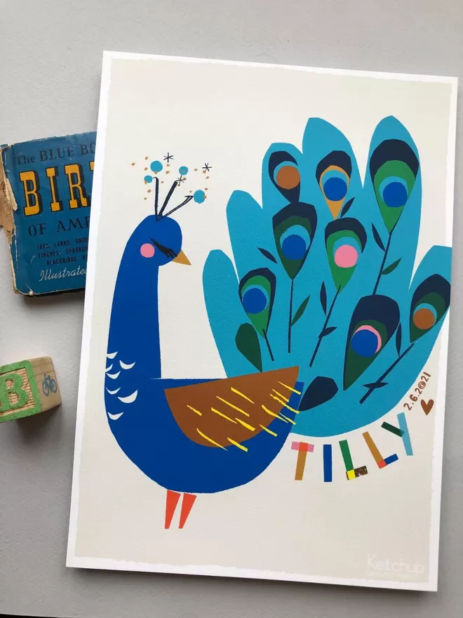 Personalised Peacock Print