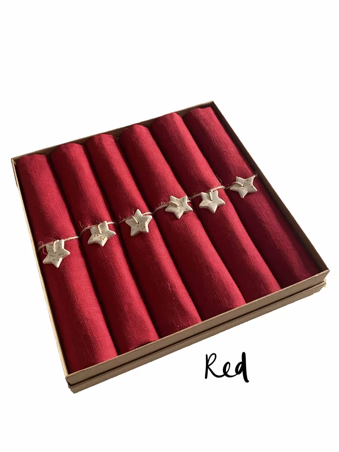 Red Christmas napkin set