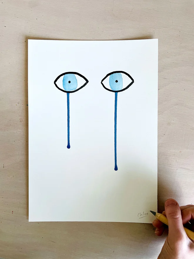 'Watercolour Eyes' Original Artwork