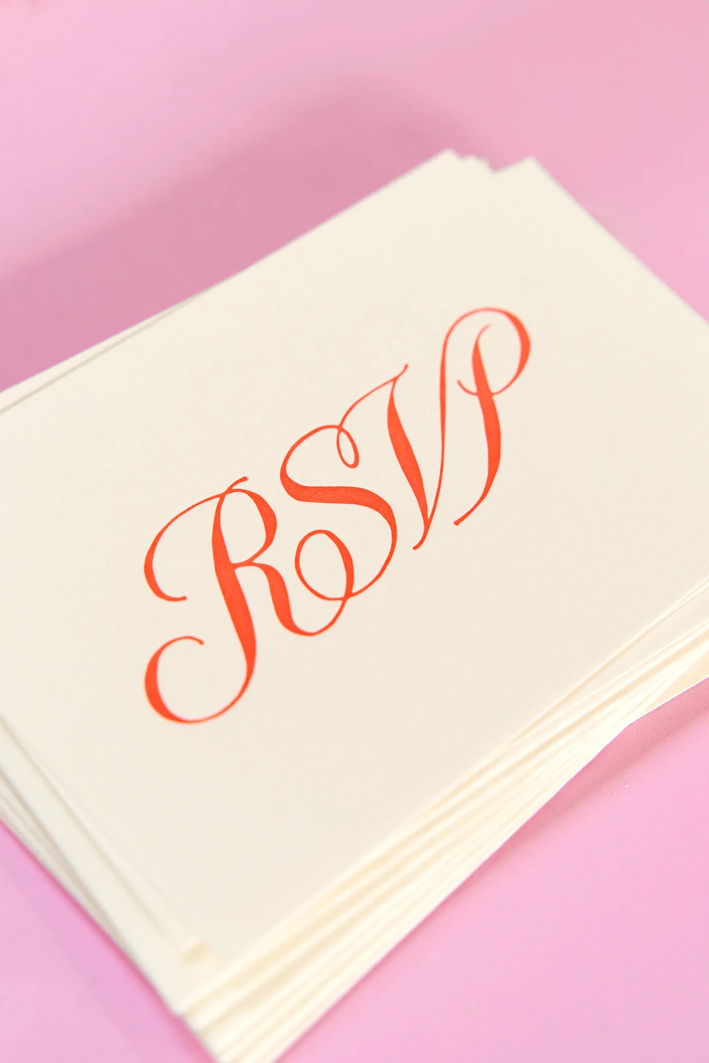 Pink RSVP card