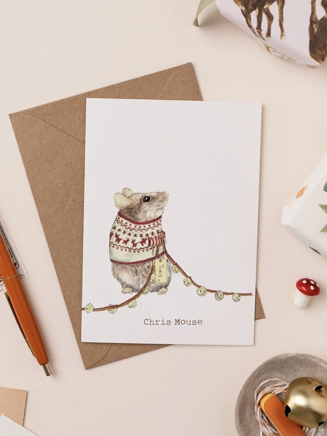 'Chris Mouse' Christmas Card