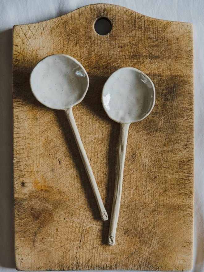 handmade ceramic serving spoons