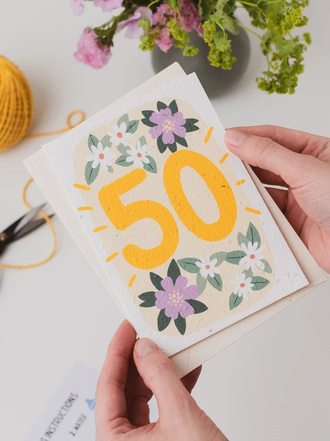 Plantable 50th Birthday Card