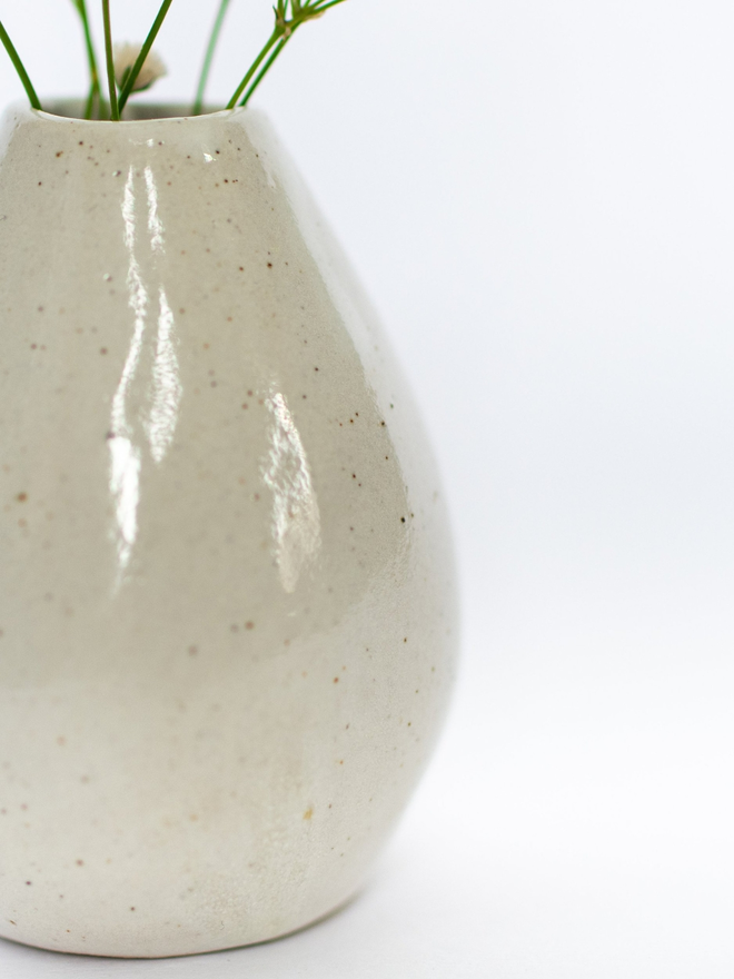 handmade ceramic white bud vase