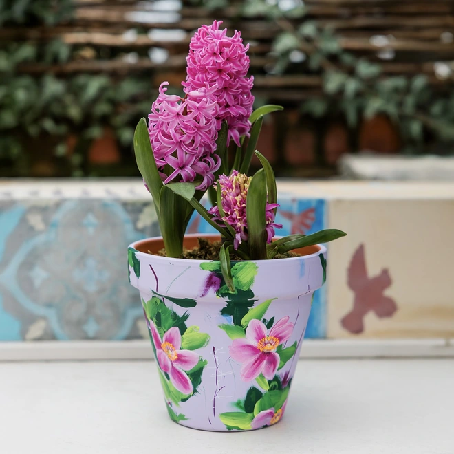 Hand painted plant pot