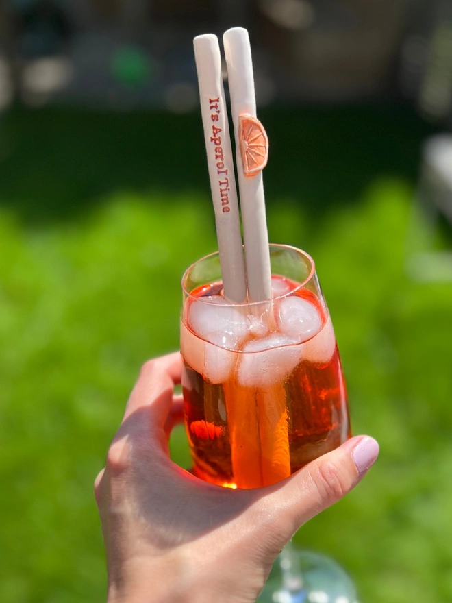 Aperol Spritz Ceramic Straws