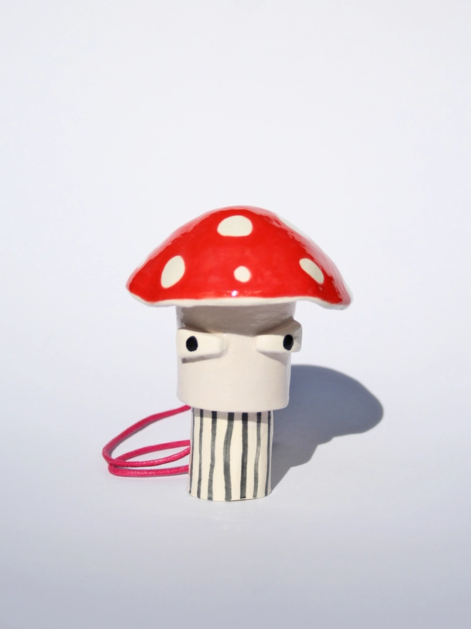 Handmade ceramic Mushroom Christmas Tree Topper decoration