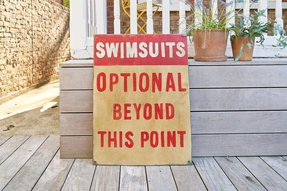 Swimsuits optional beyond this point