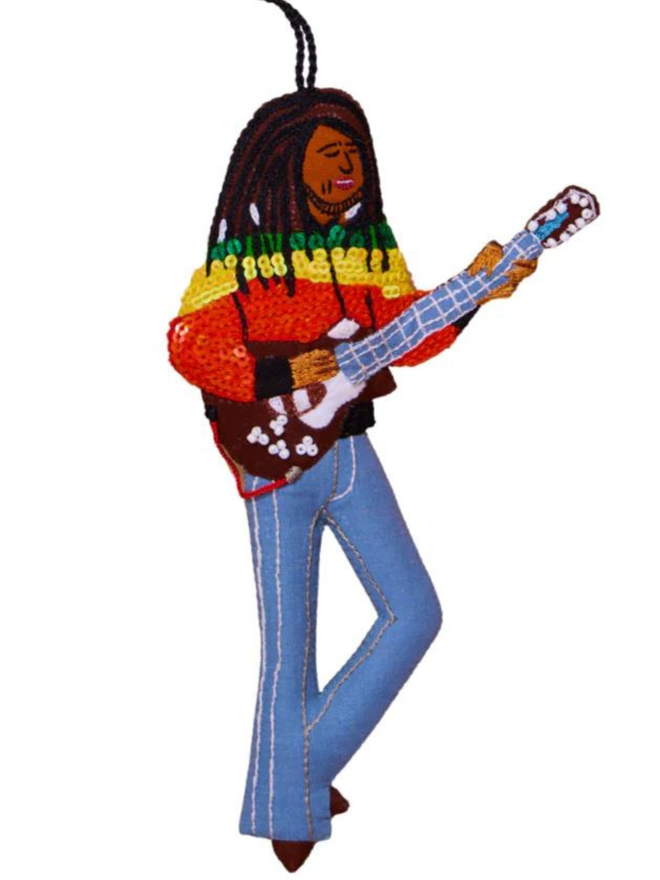 hand stitched bob Marley with guitar hanging decoration