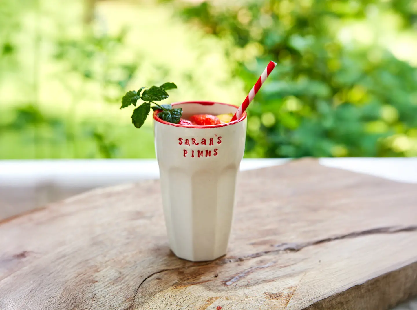 Personalised ceramic pimms tumbler
