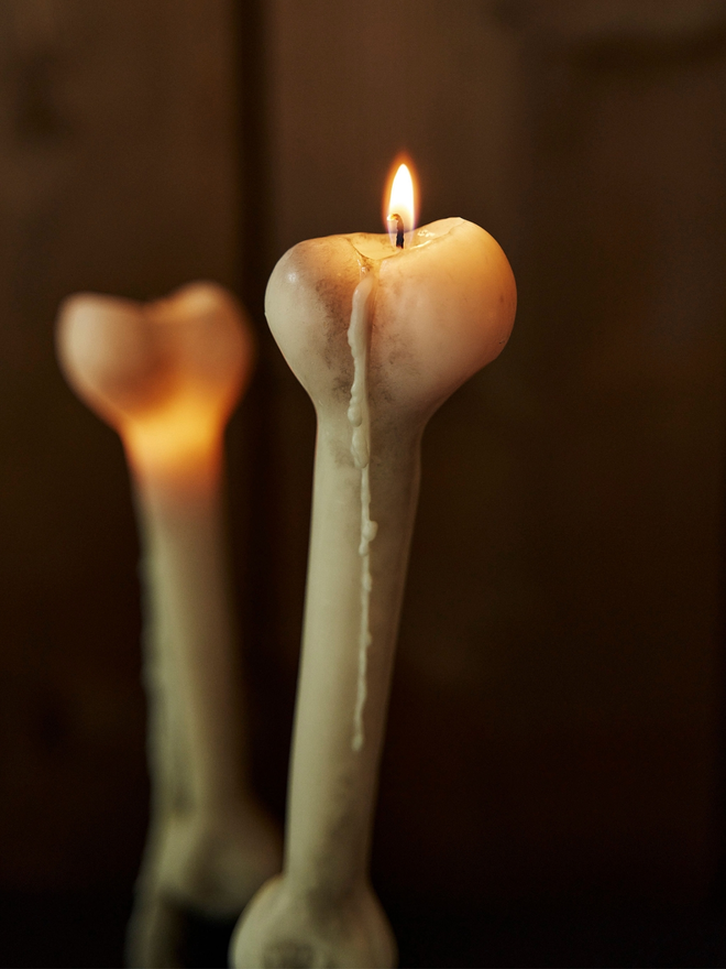 Halloween bone candle