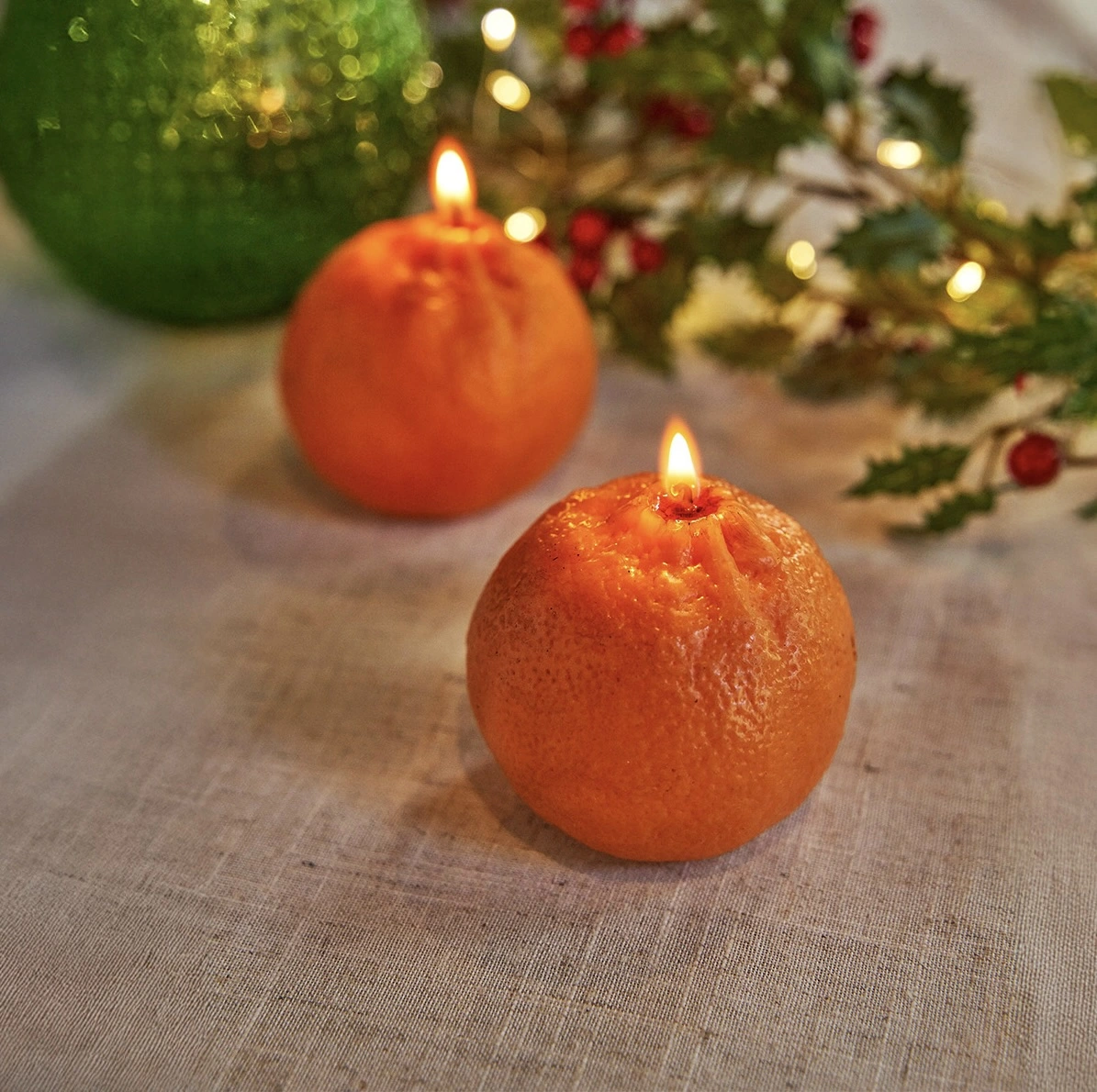 Christmas orange candle