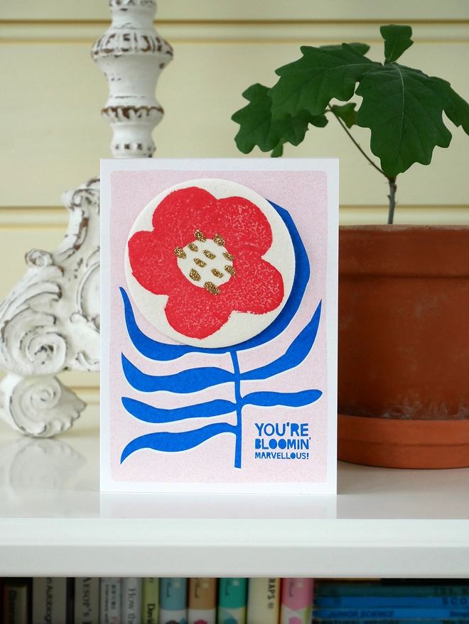 Riso printed greetings card