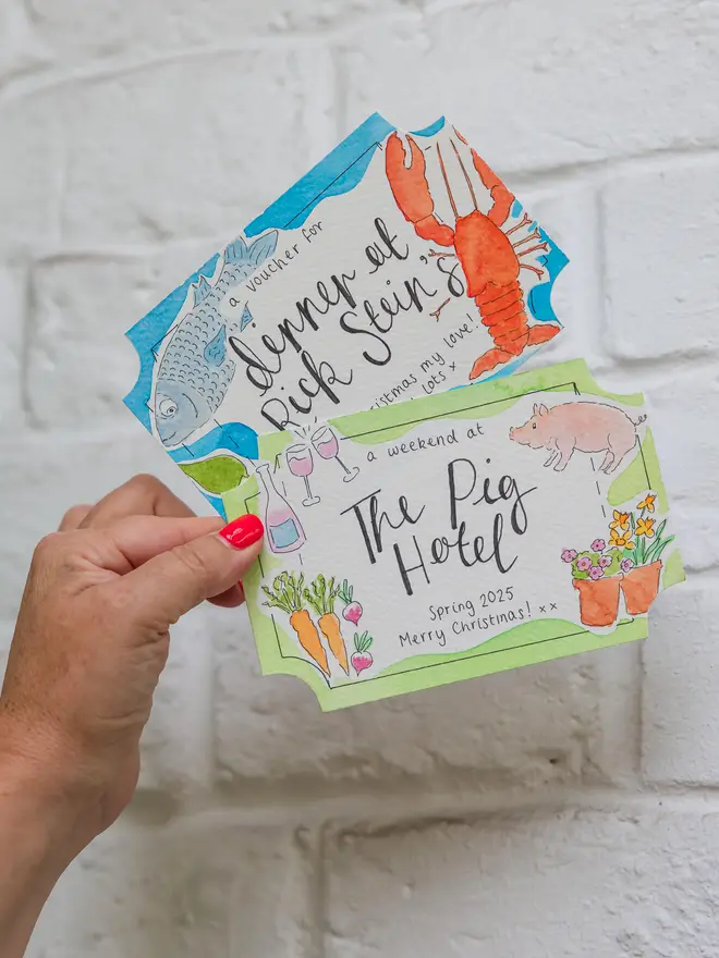 Personalised painted gift voucher