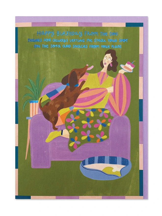 Colourful Humour Birthday Card For Dog Lovers | Raspberry Blossom