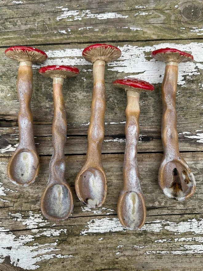 Ceramic Toadstool Mushroom Spoon
