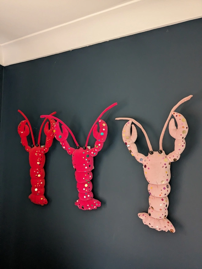 Velvet lobster wall decoration